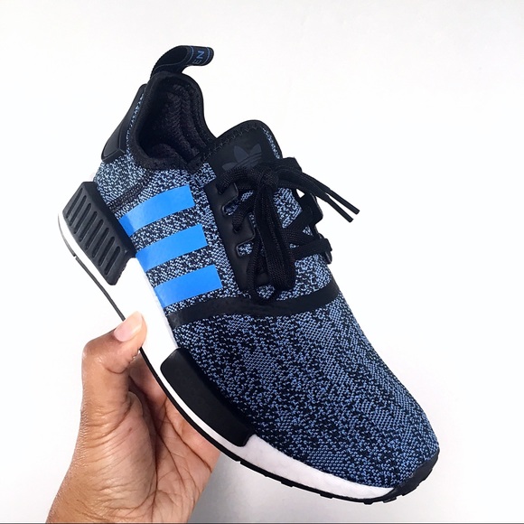 Adidas NMD R1 Blue and Black Shoes - Picture 3 of 8